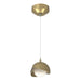 Brooklyn Double Shade Low Voltage Mini Pendant in Modern Brass with Soft Gold Accent - 161183-SKT-STND-86-84-GG0711 by Hubbardton Forge