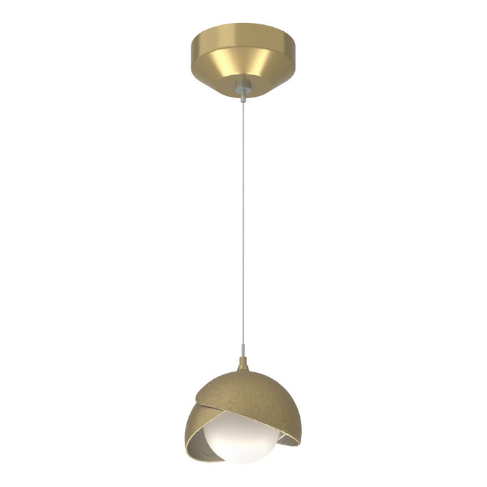 Brooklyn Double Shade Low Voltage Mini Pendant in Modern Brass with Modern Brass Accent - 161183-SKT-STND-86-86-GG0711 by Hubbardton Forge
