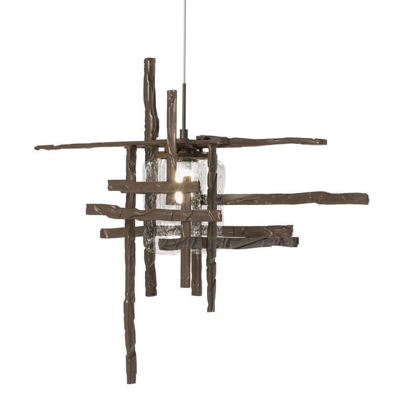 Tura Seeded Glass Low Voltage Mini Pendant in Bronze - 161184-SKT-STND-05-II0728 by Hubbardton Forge
