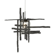 Tura Seeded Glass Low Voltage Mini Pendant in Black - 161184-SKT-STND-10-II0728 by Hubbardton Forge