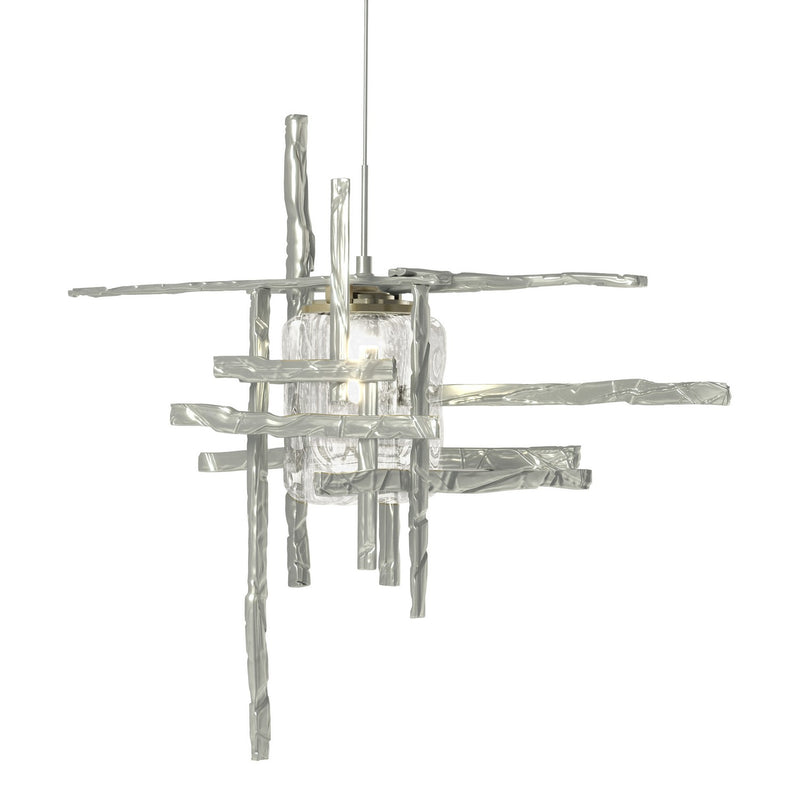 Tura Seeded Glass Low Voltage Mini Pendant in Vintage Platinum - 161184-SKT-STND-82-II0728 by Hubbardton Forge