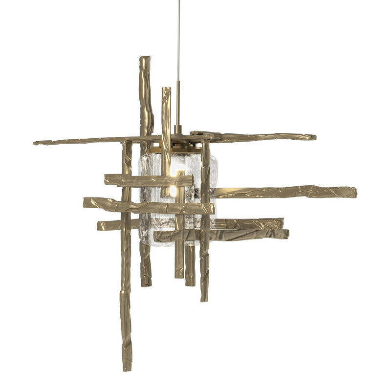 Tura Seeded Glass Low Voltage Mini Pendant in Soft Gold - 161184-SKT-STND-84-II0728 by Hubbardton Forge
