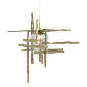 Tura Seeded Glass Low Voltage Mini Pendant in Modern Brass - 161184-SKT-STND-86-II0728 by Hubbardton Forge