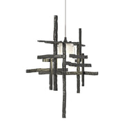 Tura Frosted Glass Low Voltage Mini Pendant in Black - 161185-SKT-STND-10-YC0305 by Hubbardton Forge