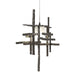 Tura Frosted Glass Low Voltage Mini Pendant in Oil Rubbed Bronze - 161185-SKT-STND-14-YC0305 by Hubbardton Forge