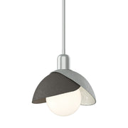 Brooklyn Double Shade Mini Pendant in Vintage Platinum with Dark Smoke Accent - 181183-SKT-MULT-82-07 by Hubbardton Forge