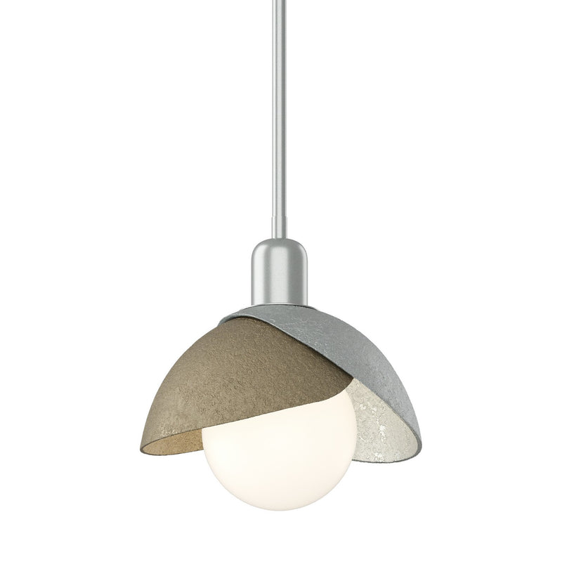 Brooklyn Double Shade Mini Pendant in Vintage Platinum with Soft Gold Accent - 181183-SKT-MULT-82-84 by Hubbardton Forge