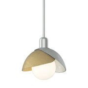 Brooklyn Double Shade Mini Pendant in Vintage Platinum with Modern Brass Accent - 181183-SKT-MULT-82-86 by Hubbardton Forge