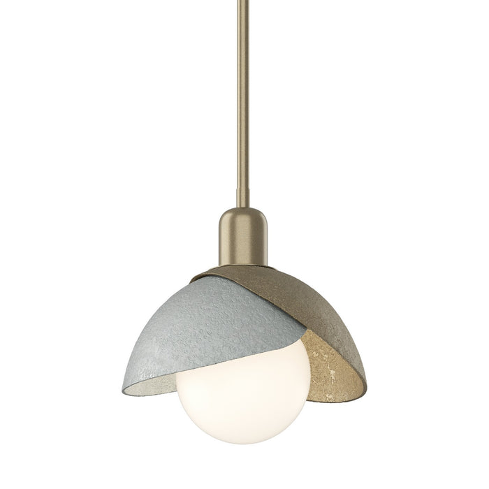 Brooklyn Double Shade Mini Pendant in Soft Gold with Vintage Platinum Accent - 181183-SKT-MULT-84-82 by Hubbardton Forge