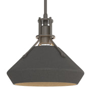 Henry with Chamfer Pendant in Dark Smoke with Natural Iron Accent - 184251-SKT-MULT-07-20 by Hubbardton Forge