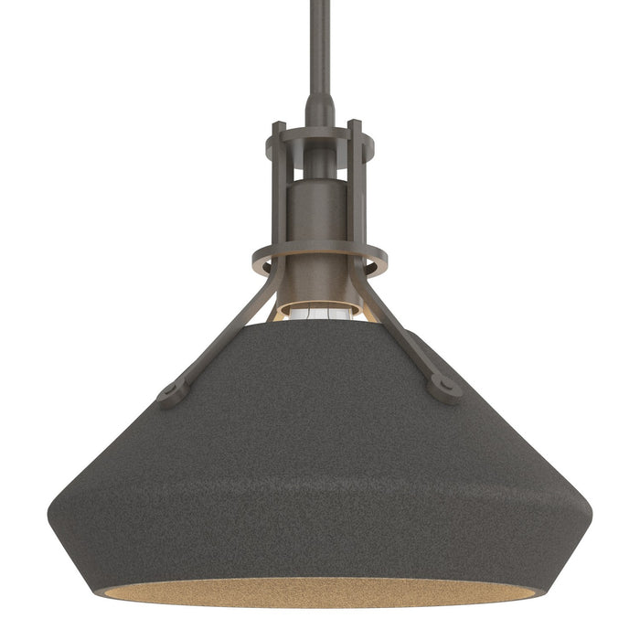 Henry with Chamfer Pendant in Dark Smoke with Natural Iron Accent - 184251-SKT-MULT-07-20 by Hubbardton Forge