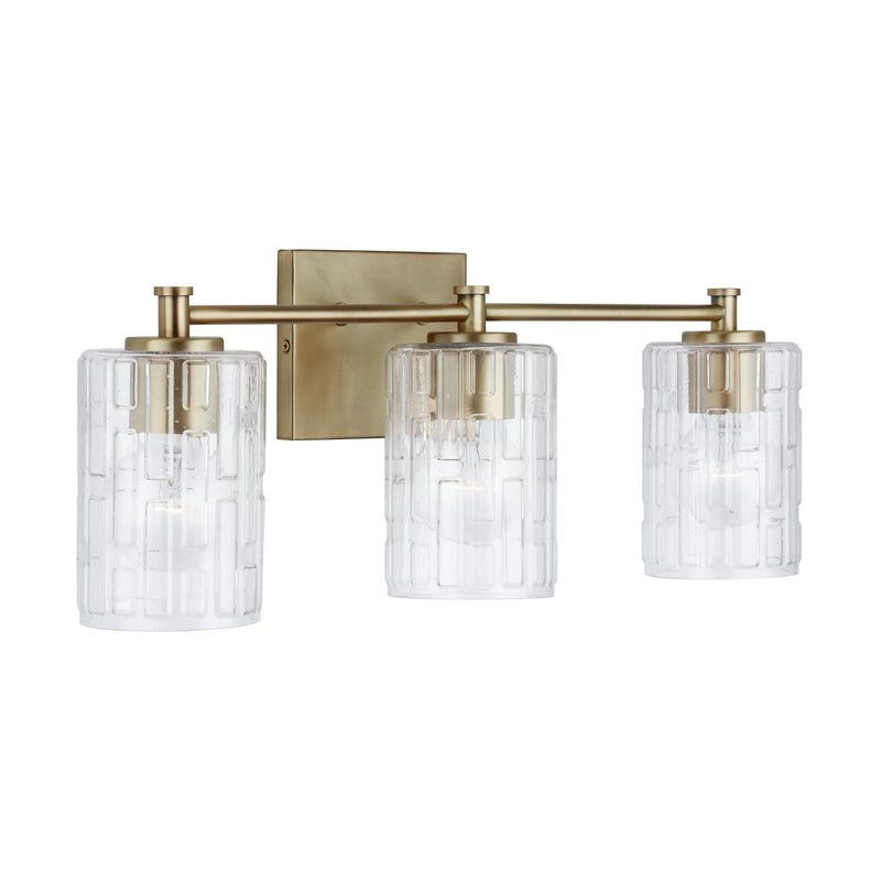 Emerson 3-Light Bath Vanity Light in Aged Brass