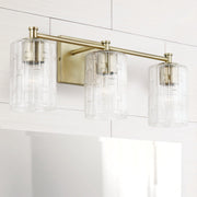 Emerson 3-Light Bath Vanity Light in Aged Brass
