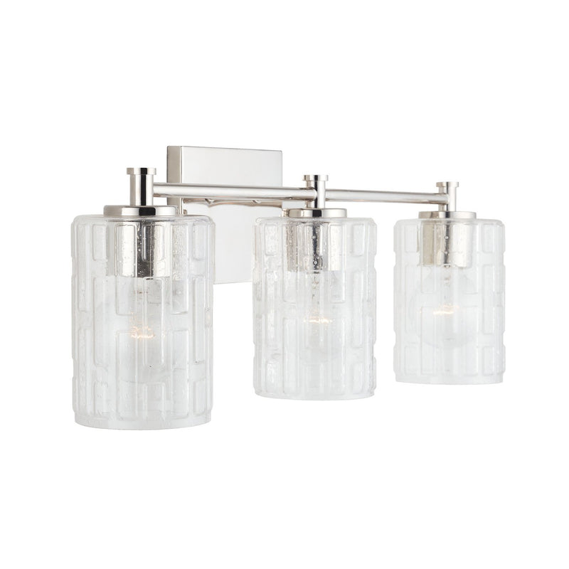 Emerson 3-Light Bath Vanity Light in Polished Nickel