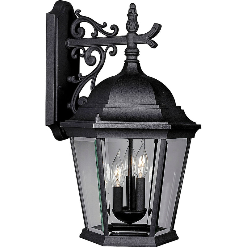 Welbourne 3-Light Outdoor Wall Lantern in Textured Black