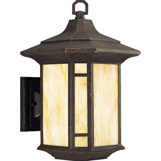 Arts And Crafts One Light Wall Lantern in Weathered Bronze