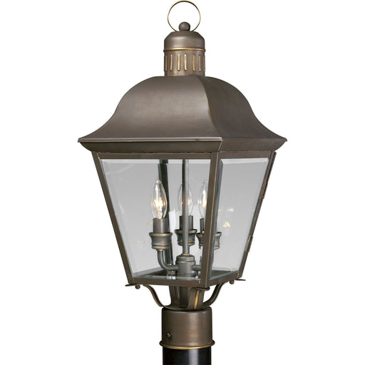 Andover Three Light Post Lantern in Antique Bronze