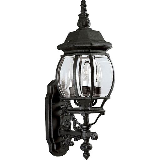 Onion Lantern 3-Light Outdoor Wall Lantern in Textured Black