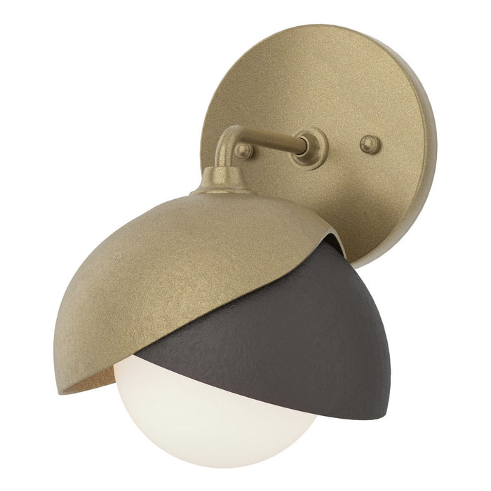 Brooklyn 1-Light Double Shade Bath Sconce in Soft Gold with Oil Rubbed Bronze Accent - 201374-SKT-84-14-GG0711 by Hubbardton Forge