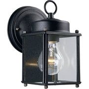 Flat Glass Outdoor Wall Lantern in Black