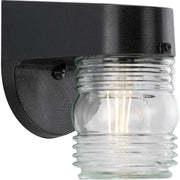 Polycarbonate Clear Outdoor Wall Lantern in Black