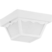 Ceiling Mount Polycarbonate Outdoor Flush Mount in White