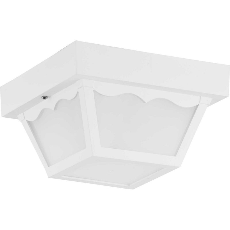 Ceiling Mount Polycarbonate Outdoor Flush Mount in White