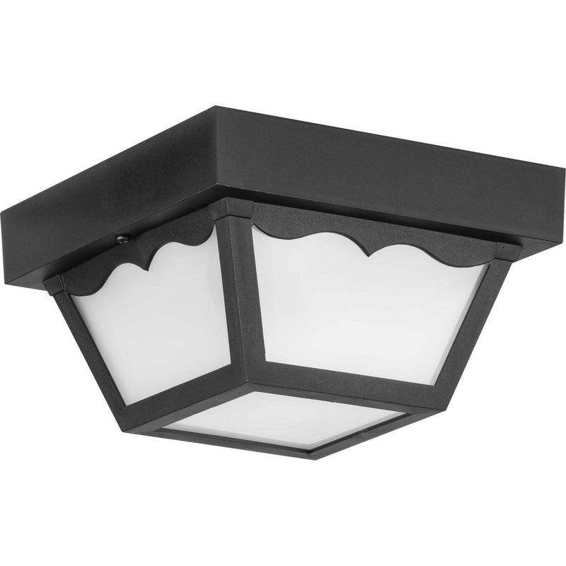Ceiling Mount Polycarbonate Outdoor Flush Mount in Black