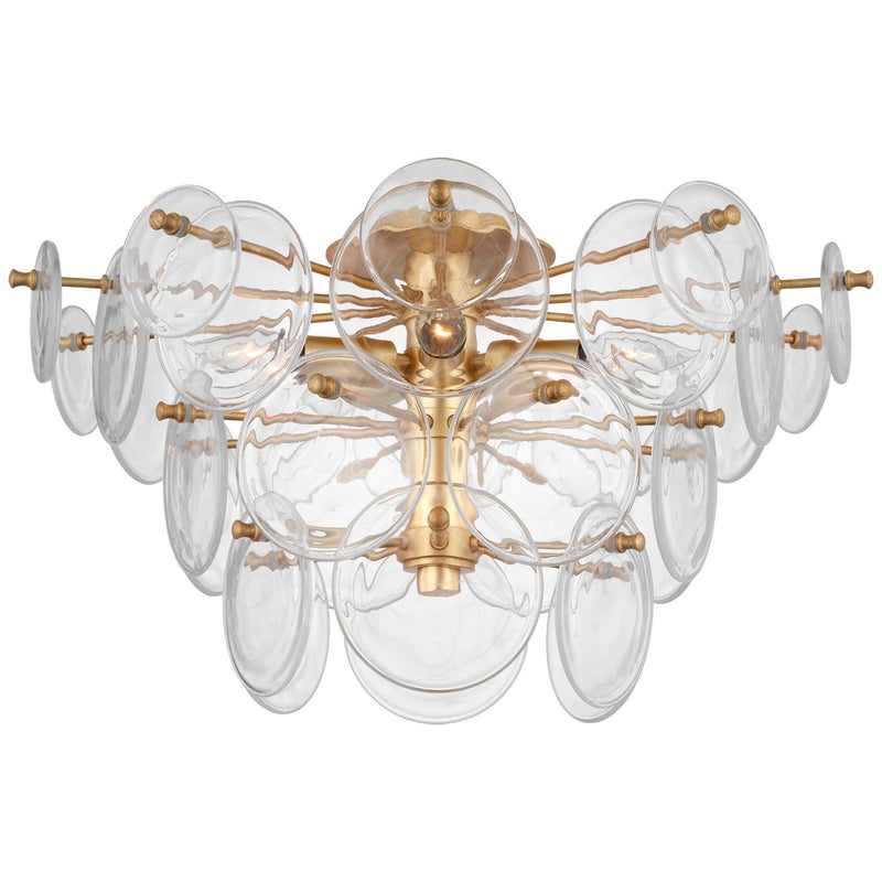 Loire Large Tiered 21" 5-Light Semi-Flush Mount in Gild