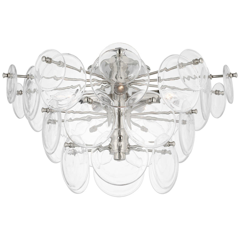 Loire Large Tiered 21" 5-Light Semi-Flush Mount in Polished Nickel