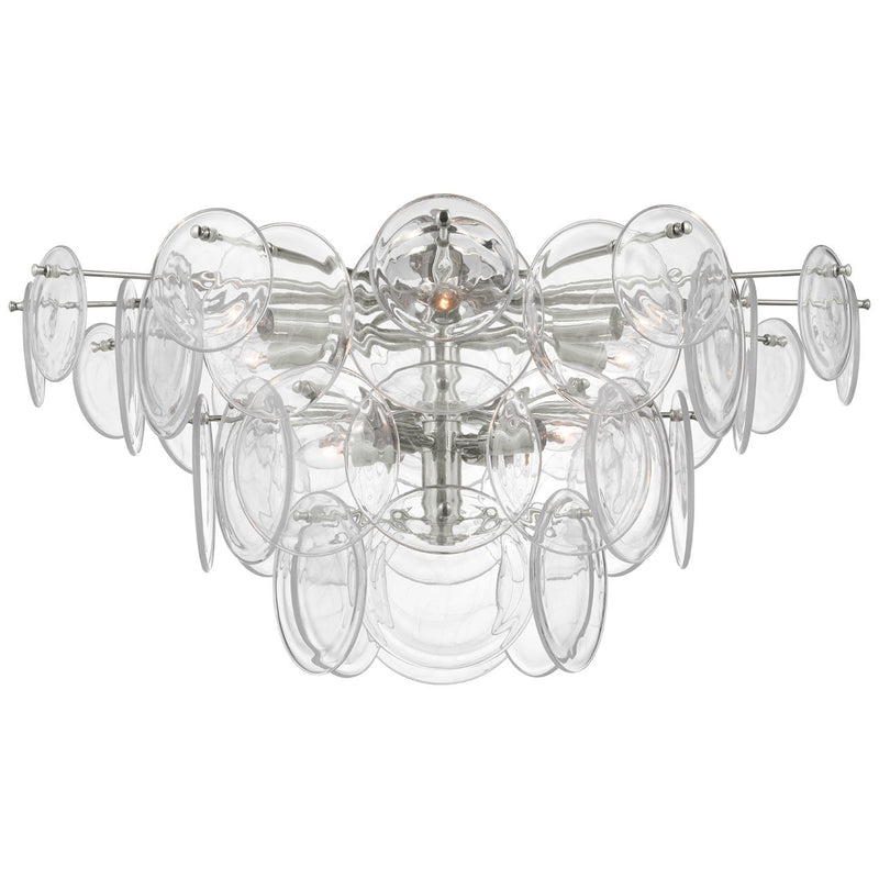 Loire Grande 34" 10-Light Semi-Flush Mount in Polished Nickel