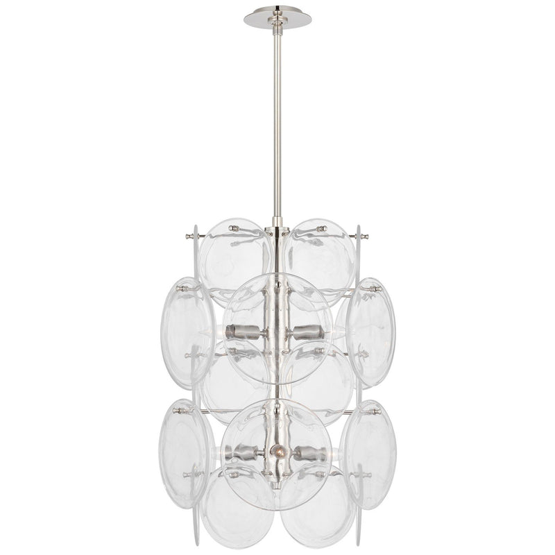 Loire Medium Barrel 20" 6-Light Pendant in Polished Nickel