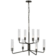 Casoria Medium Two-Tier 8-Light Chandelier in Bronze