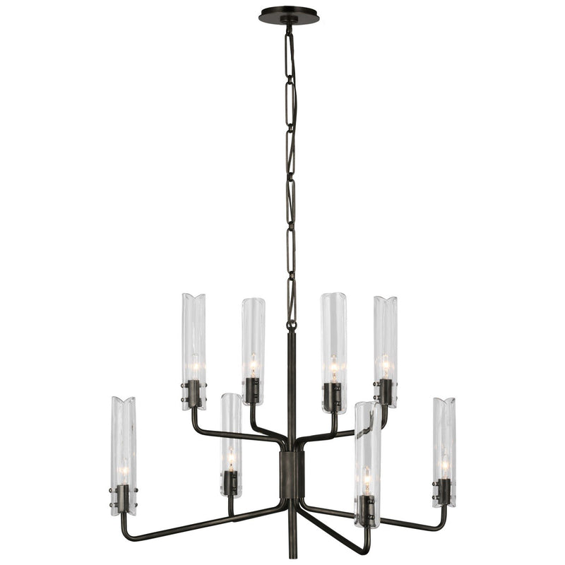 Casoria Medium Two-Tier 8-Light Chandelier in Bronze