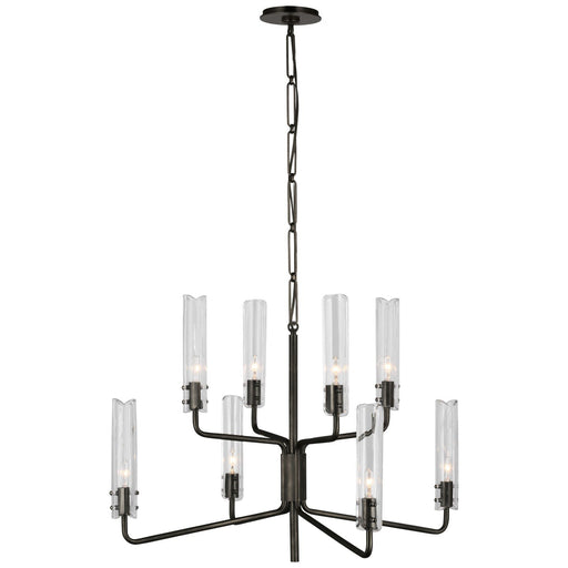 Casoria Medium Two-Tier 8-Light Chandelier in Bronze