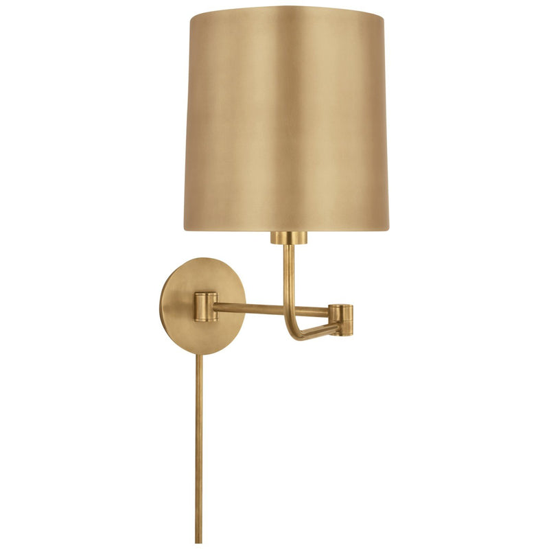 Go Lightly Swing Arm Wall Lamp in Soft Brass