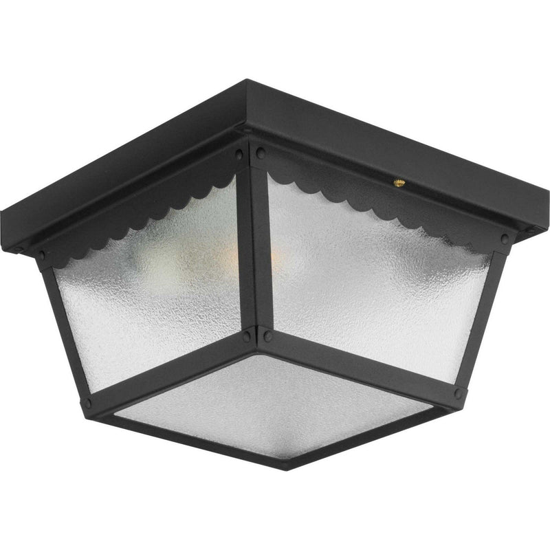 Ceiling Mount 2-Light Outdoor Flush Mount in Black