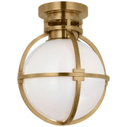 Gracie 10" Captured Globe Flush Mount in Antique-Burnished Brass