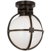 Gracie 10" Captured Globe Flush Mount in Bronze