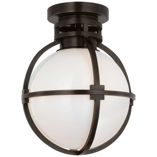 Gracie 10" Captured Globe Flush Mount in Bronze