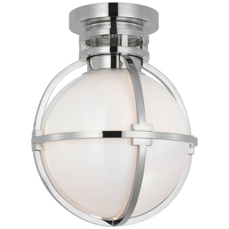 Gracie 10" Captured Globe Flush Mount in Polished Nickel