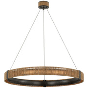 Kayden 40" Ring Pendant in Bronze and Natural Abaca