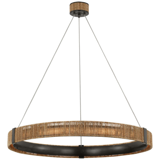 Kayden 40" Ring Pendant in Bronze and Natural Abaca