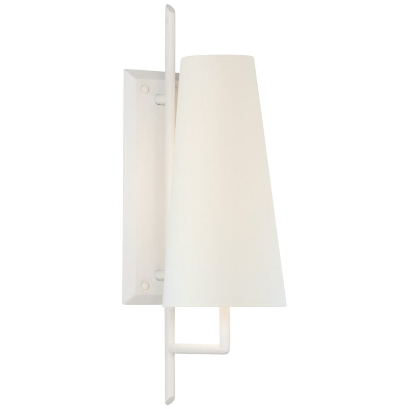 Ashton Large Single Sculpted Wall Sconce in Plaster White