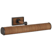 Halwell 18" 2-Light Picture Light in Bronze and Natural Woven Rattan
