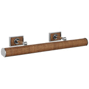 Halwell 30" 2-Light Picture Light in Polished Nickel and Natural Woven Rattan