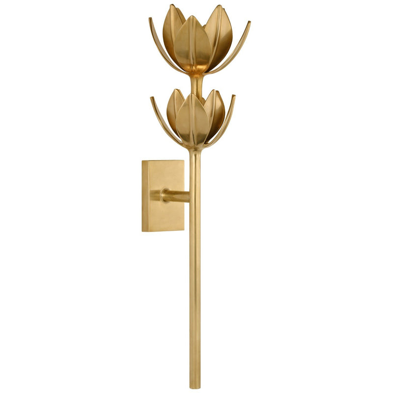 Alberto Large Two Tier Wall Sconce in Antique-Burnished Brass