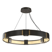 Aura 6-Light 28.9" Ring Chandelier in Dark Smoke