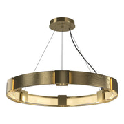 Aura 6-Light 28.9" Ring Chandelier in Modern Brass