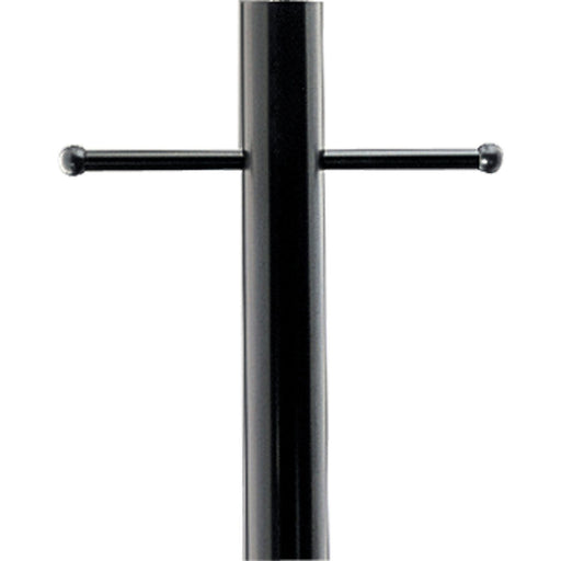 7-Foot Aluminum Outdoor Lamp Post with Ladder Rest in Black